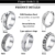 JeweBella 5 Stück Anxietyring Set für Damen Herren Edelstahl Zappel Band Ringe Dots Mondstern Blume Ring Set Größe 49-67 (60)