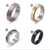JOMYO Anxiety Ring, 316L Minimalistischer Titan-Stahl 6mm Schwarz Gepunkteter Ring, Anti Stress Ring, Herz-Mantra-Ring, Drehbarer Ring Mit Sechs Buchstaben, Vintage-Ring Aus Edelstahl - 2