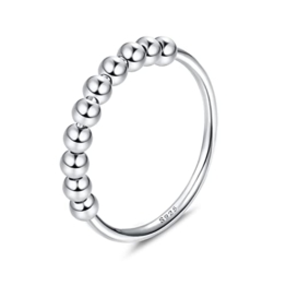 Milacolato Angst Spinning Ring mit Perlen 925 Sterling Silber