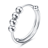 YADOCA 925 Sterling Silber Angst Ring für Damen Mädchen Verstellbar Spinner Bead Ringe Fidget Ring - 1