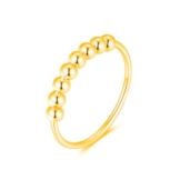 925 Sterling Silber Angst Spinning Ring mit Perlen I Anti-Stress Dekompression Angstring zum Drehen Stressabbau für Damen, Frauen und Mädchen (Gold, 54) - 1