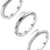 Adramata 3 Stück Anti-Stress Spinner Ring Set - Edelstahl Anxiety-Ringe für Frauen - Coole Fidget-Band in Silber - 1