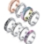 Adramata 8Pcs Fidget Ring für Damen Herren Edelstahl Ringe für Anti Stress Zapple Spinner Band Ringe Set Fidget Anxiety Ring Spinning Angst Ringe für Anti Stress - 1