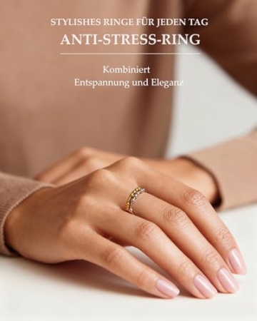 J.Fée Anxiety Ring Silber 925 Stress Ring Damen Stressring Silber Ringe 925 Frauen Angstring Silber Anxiety Ringe Verstellbar Ringe Für Frauen,173 - 3