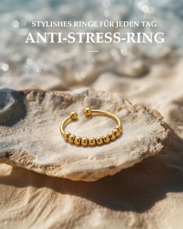 J.Fée Anxiety Ring Silber 925 Stress Ring Damen Stressring Silber Ringe 925 Frauen Angstring Silber Anxiety Ringe Verstellbar Ringe Für Frauen,173 - 7