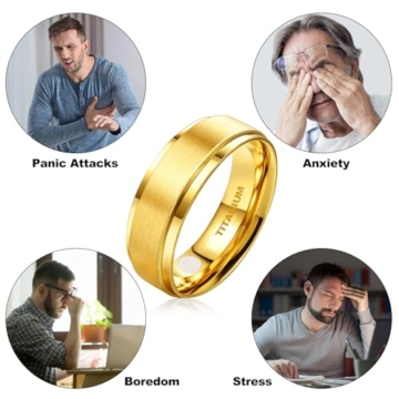 JEROOT Titan Magnetischer Ringe, Magnetring Herren Damen, Magnetische Rings für Herren Damen Therapeutischer Magnetring Polierter Lifestyle-Ring Starker Magnet (3500 Gauss) (62 (19.76), Gold-8mm) - 4
