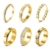 LOFITOR 6 Stück Anti-Angst Spinner Ringe Fidget Band Ring für Stress Angstlinderung für Damen Herren Edelstahl Roller Anti-Stress Ringe Set Coole Anxiety Band Ring CZ Mond&Stern Gold Silber 9 - 1