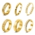 LOFITOR 6 Stück Anti-Angst Spinner Ringe Fidget Band Ring für Stress Angstlinderung für Damen Herren Edelstahl Roller Anti-Stress Ringe Set Coole Anxiety Band Ring CZ Mond&Stern Gold Silber 8 - 1