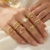 MLPKOI 9 Stück Fidget Ring Mädchen, Anxiety Ring Spinner Ringe Damen Fidget Rings Set, Verstellbar Anti Stress Rings, Einstellbar Offen Spinner, für MäDchen Herren Geburtstags-Party-Geschenke, Gold - 7